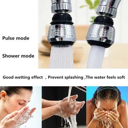 360° Rotatable Faucet Extender - 2 Mode Bubbler, Water Saver