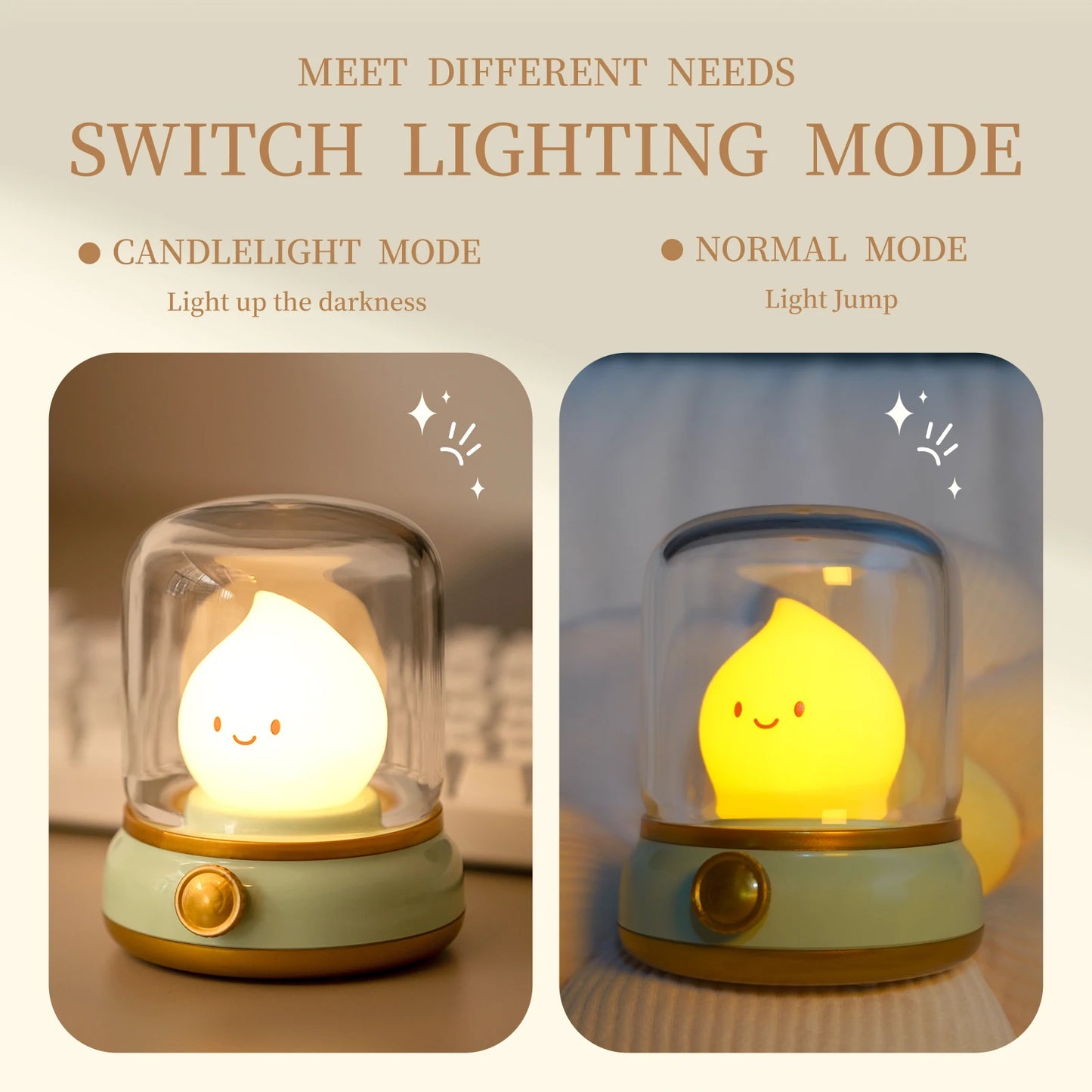 Cute LED Night Lamp - Mini USB Rechargeable Table Lamp