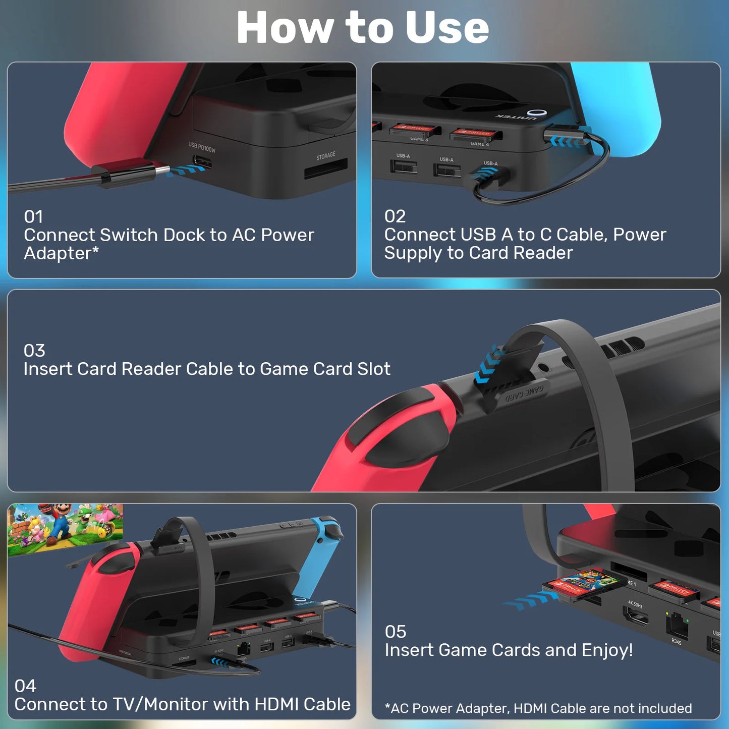 Unitek Switch Dock with Wireless Remote & HDMI RJ45