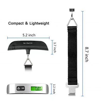 Digital Luggage Scale - 110lb/50kg Portable Travel Weight Tool