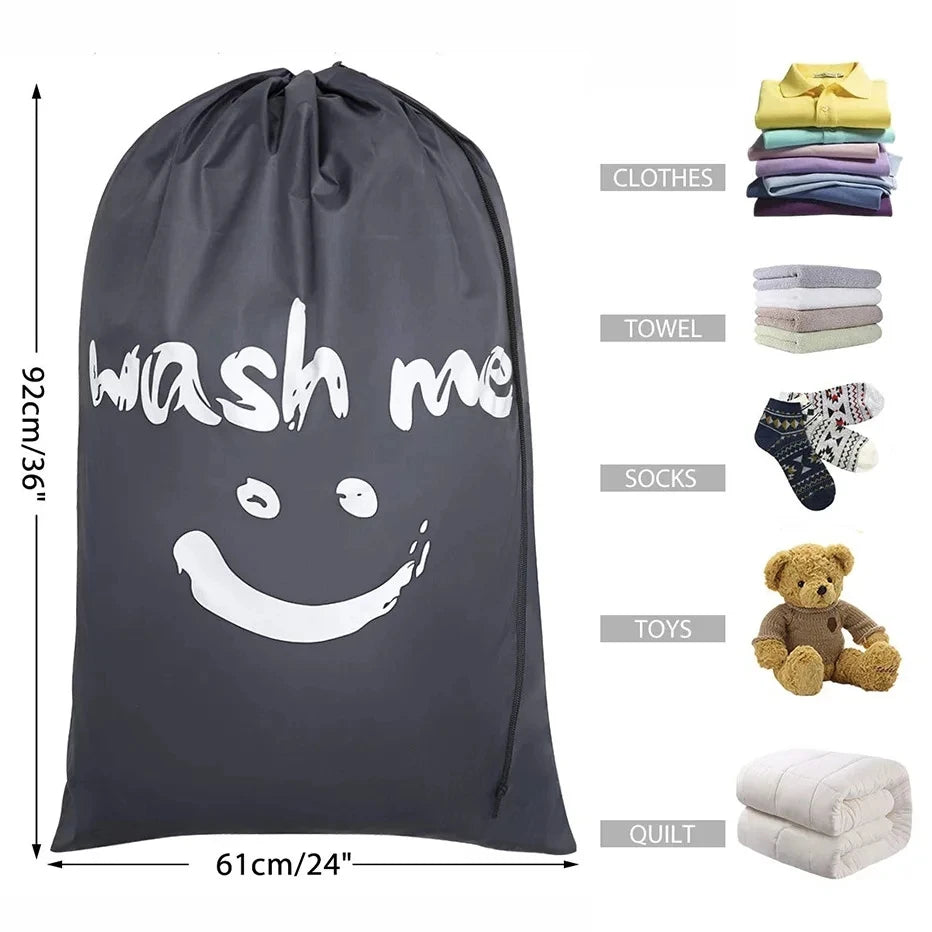 Dirty Clothes Bag - Nylon Laundry Organizer with Drawstring