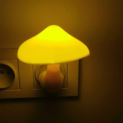 Mushroom Night Light - LED Wall Socket Lamp, Warm White, Sensor Control