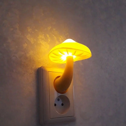 Mushroom Night Light - LED Wall Socket Lamp, Warm White, Sensor Control