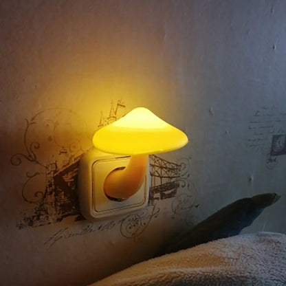 Mushroom Night Light - LED Wall Socket Lamp, Warm White, Sensor Control