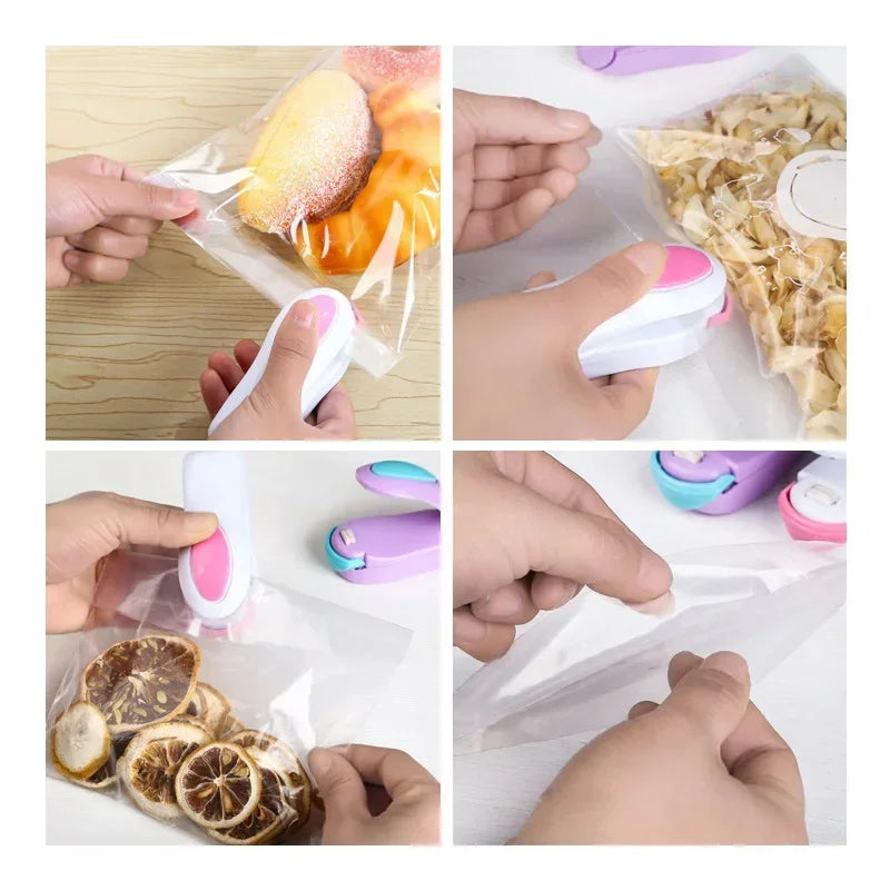 Mini Sealing Machine - Kitchen Food Sealer with Clips