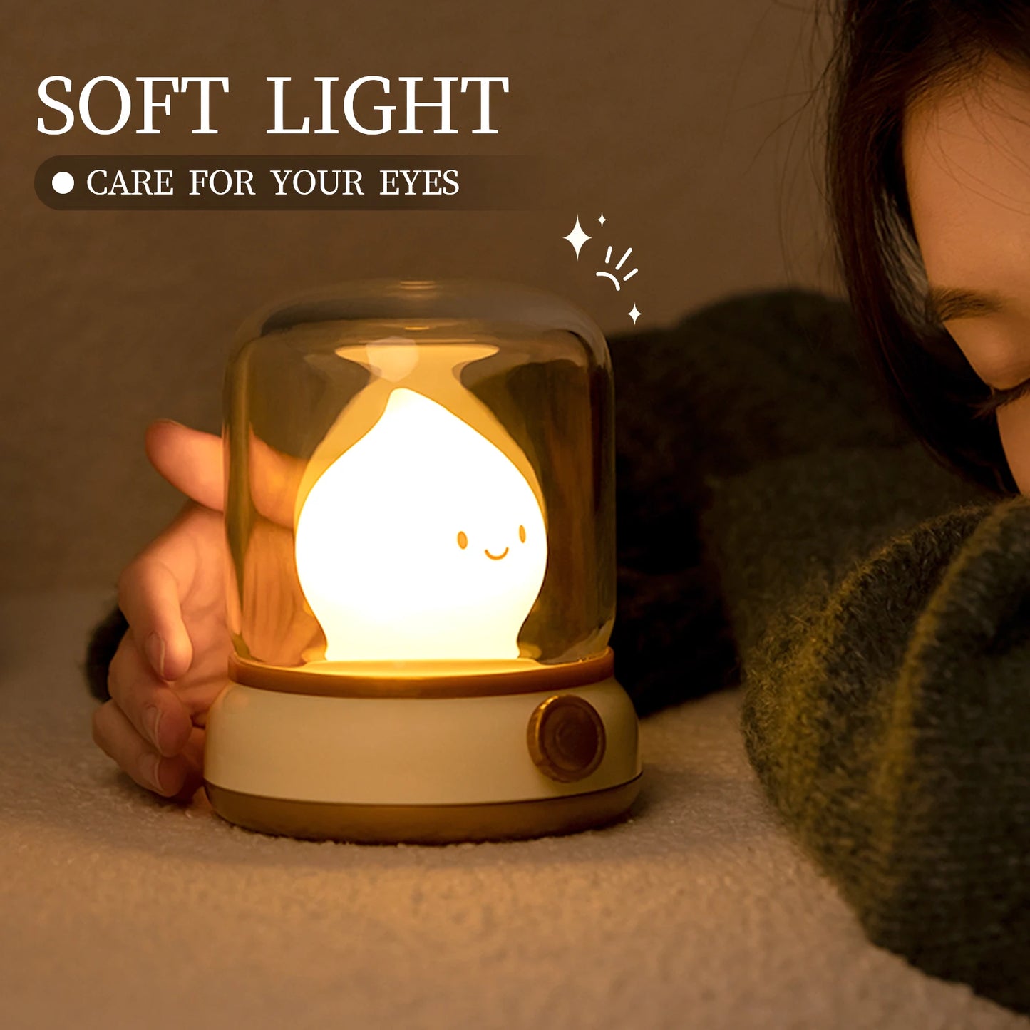 Cute LED Night Lamp - Mini USB Rechargeable Table Lamp