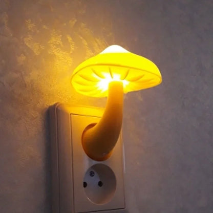 Mushroom Night Light - LED Wall Socket Lamp, Warm White, Sensor Control