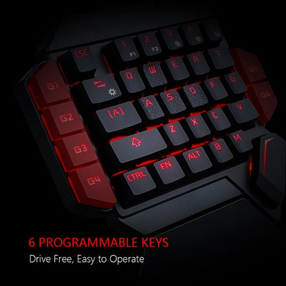 One-Handed Gaming Keyboard - 35Key Ergonomic RGB USB