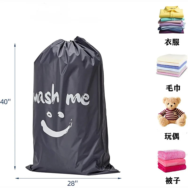 Dirty Clothes Bag - Nylon Laundry Organizer with Drawstring