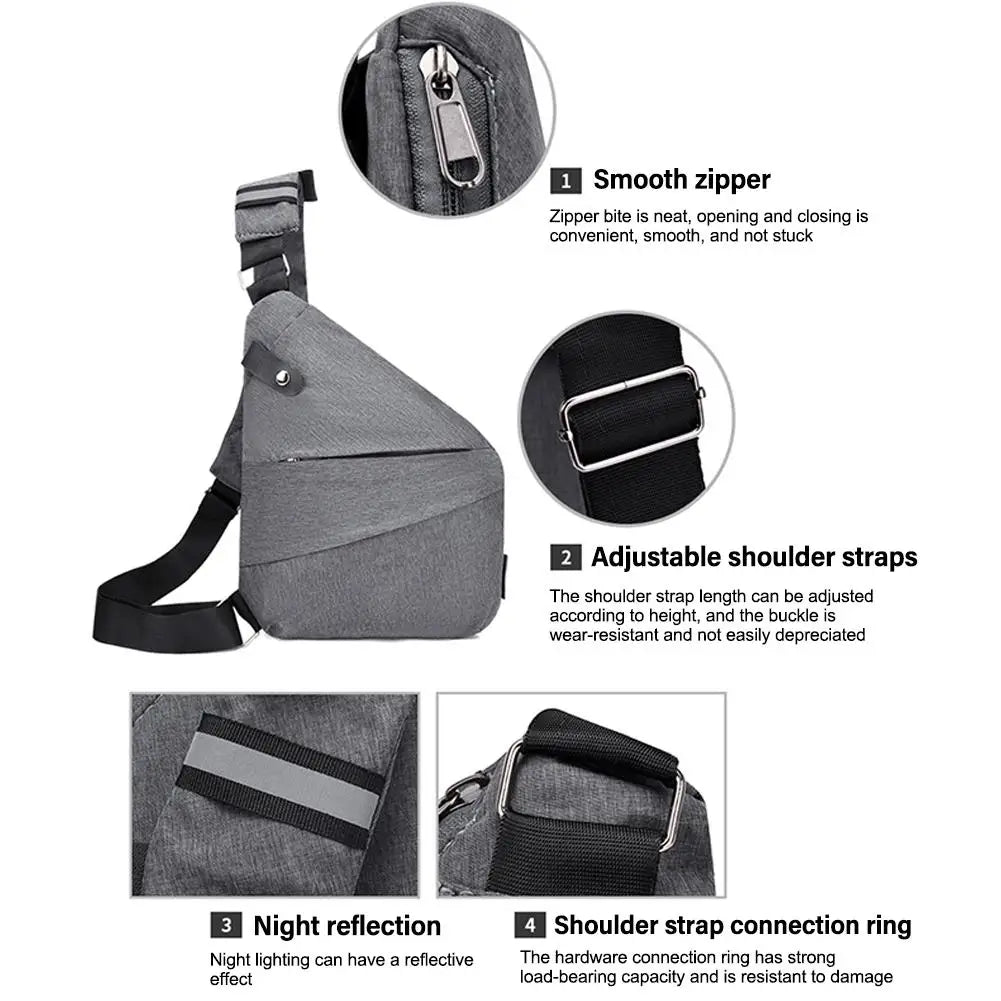 Anti-Theft Chest Bag - Men's Waterproof Nylon Travel Bag for Wander