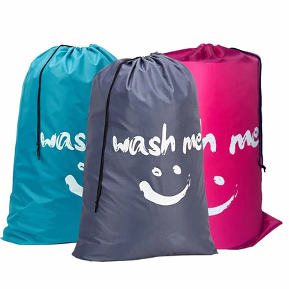 Dirty Clothes Bag - Nylon Laundry Organizer with Drawstring